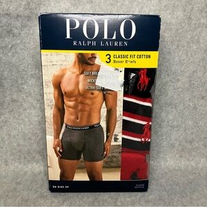 Polo Ralph Lauren Underwear Mens L Classic Fit Boxer Briefs Pack of 3 Multicolor